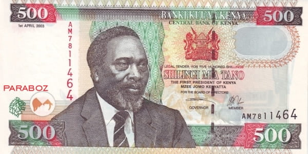 Kenya 500 KES ön yüz