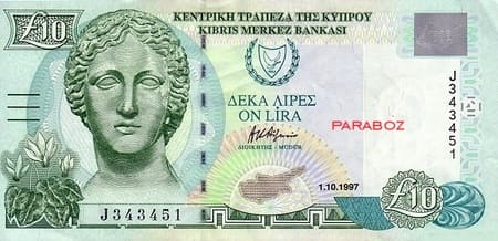 Kıbrıs Pound 10 CYP ön yüz