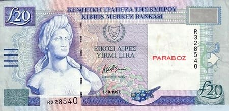Kıbrıs Pound 20 CYP ön yüz