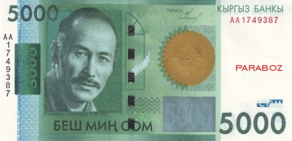 Kırgızistan 5.000 KGS ön yüz