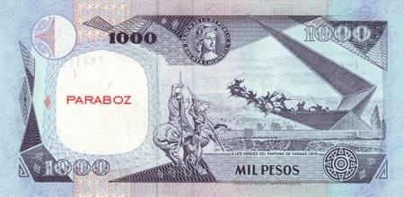 Kolombiya 1.000 COP arka yüz
