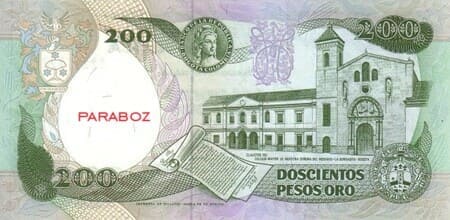 Kolombiya 200 COP arka yüz