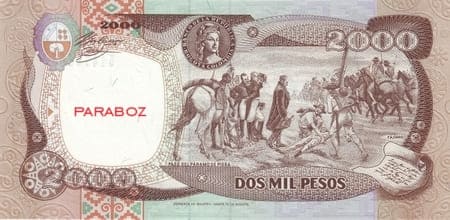 Kolombiya 2.000 COP arka yüz