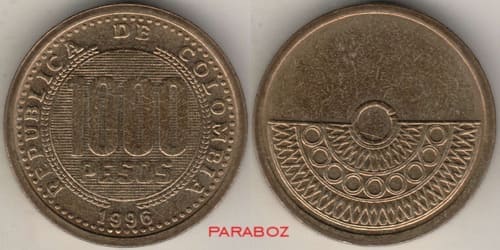 Kolombiya 1.000 COP ön yüz