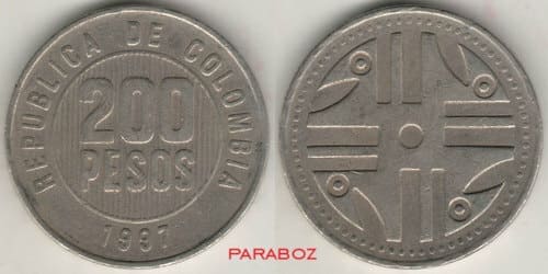 Kolombiya 200 COP ön yüz