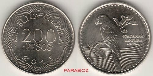 Kolombiya 200 COP ön yüz