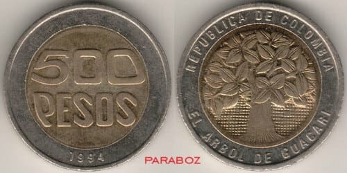 Kolombiya 500 COP ön yüz
