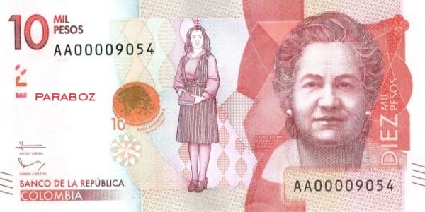 Kolombiya 10 CUP ön yüz