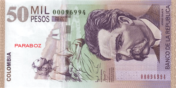 Kolombiya 50.000 CUP ön yüz