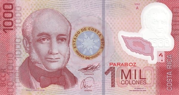Kosta Rika 1 CRC ön yüz