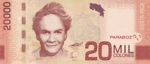 Kosta Rika 20 CRC ön yüz
