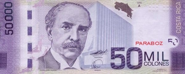 Kosta Rika 50 CRC ön yüz