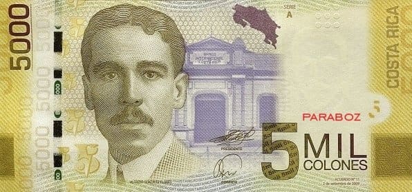 Kosta Rika 5 CRC ön yüz