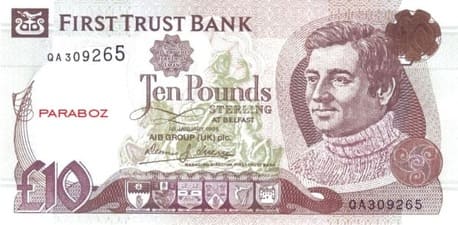 Kuzey İrlanda 10 GBP ön yüz