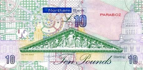 Kuzey İrlanda 10 GBP arka yüz