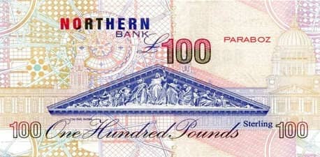 Kuzey İrlanda 100 GBP arka yüz