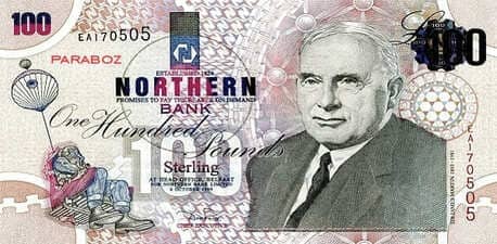 Kuzey İrlanda 100 GBP ön yüz