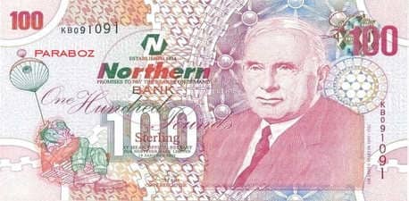 Kuzey İrlanda 100 GBP ön yüz