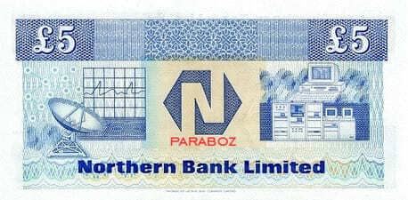 Kuzey İrlanda 5 GBP arka yüz