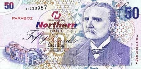 Kuzey İrlanda 50 GBP ön yüz