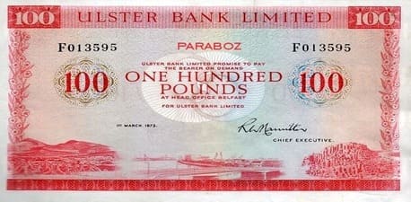 Kuzey İrlanda 100 GBP ön yüz