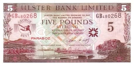 Kuzey İrlanda 5 GBP ön yüz
