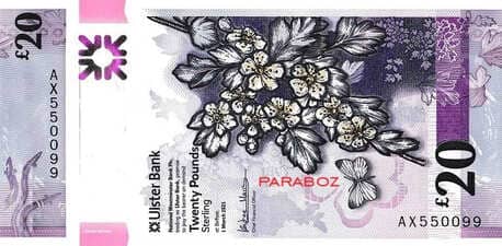 Kuzey İrlanda 20 GBP ön yüz