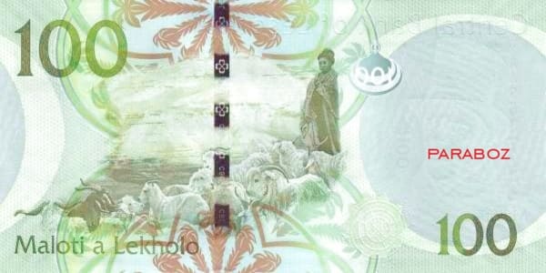 Lesotho 100 LSL arka yüz