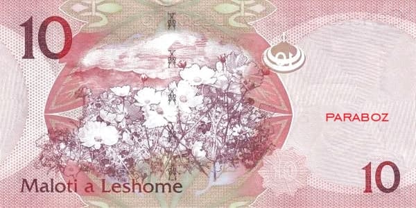 Lesotho 10 LSL arka yüz