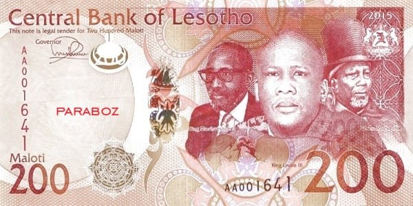 Lesotho 200 LSL ön yüz