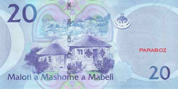 Lesotho 20 LSL arka yüz