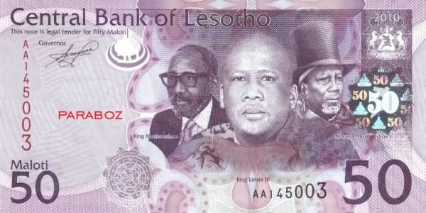 Lesotho 50 LSL ön yüz