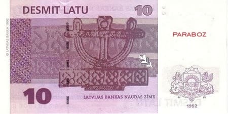 Letonya Latu 10 LVL arka yüz