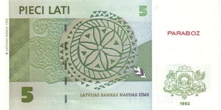 Letonya Latu 5 LVL arka yüz