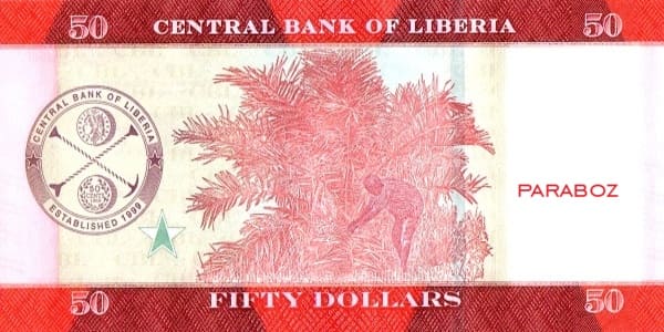Liberya 50 LRD arka yüz