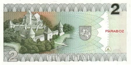 Litvanya Litų 2 LTL arka yüz