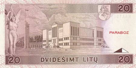 Litvanya Litų 20 LTL arka yüz