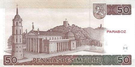Litvanya Litų 50 LTL arka yüz