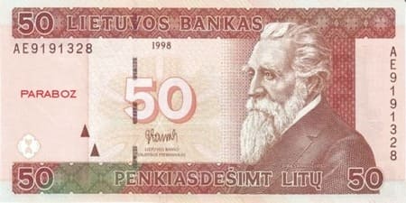 Litvanya Litų 50 LTL ön yüz