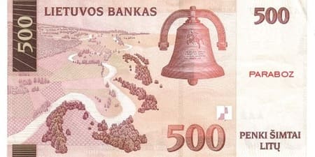 Litvanya Litų 500 LTL arka yüz