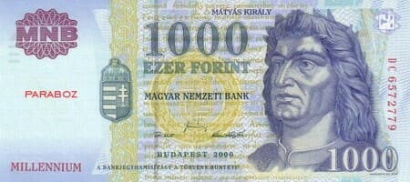 Macaristan 1.000 HUF ön yüz