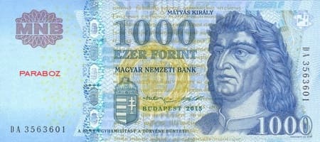 Macaristan 1.000 HUF ön yüz