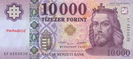 Macaristan 10.000 HUF ön yüz