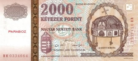Macaristan 2.000 HUF ön yüz