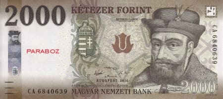 Macaristan 2.000 HUF ön yüz