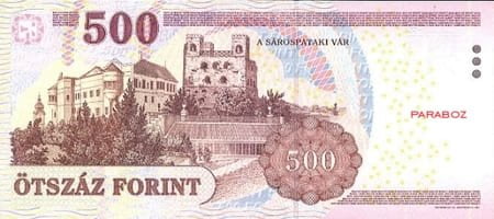 Macaristan 500 HUF arka yüz