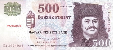 Macaristan 500 HUF ön yüz