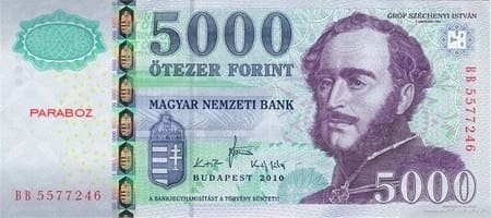 Macaristan 5.000 HUF ön yüz