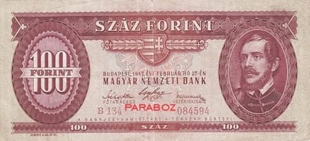 Macaristan 100 HUF ön yüz