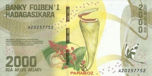 Madagaskar 2.000 MGA arka yüz